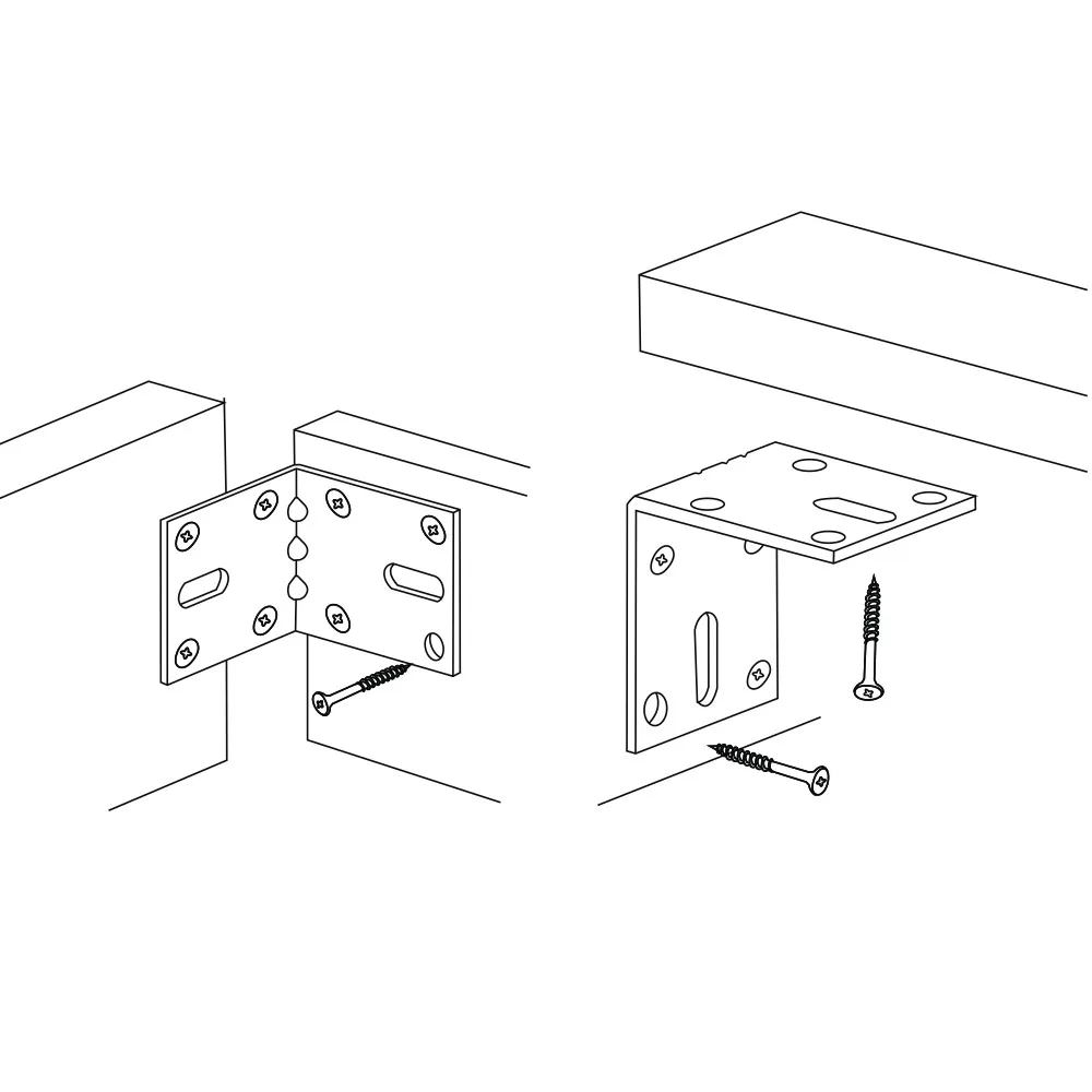 Technical drawing – Bed connector fitting, 55 × 55 × 45