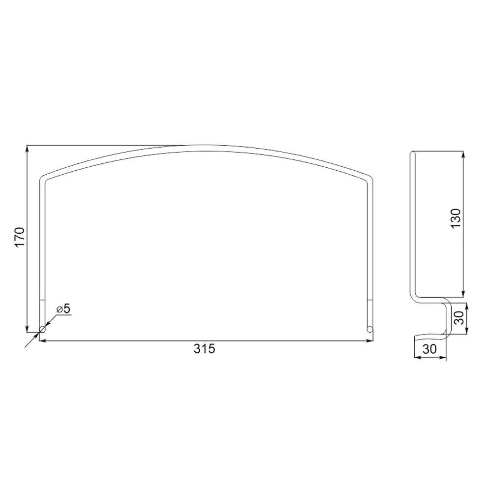Rysunek techniczny – Łącznik do łóżka, □ 30 × 30