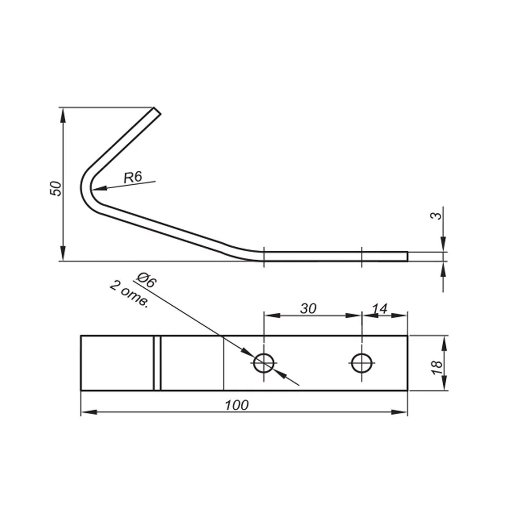 Rysunek techniczny – Zaczep meblowy