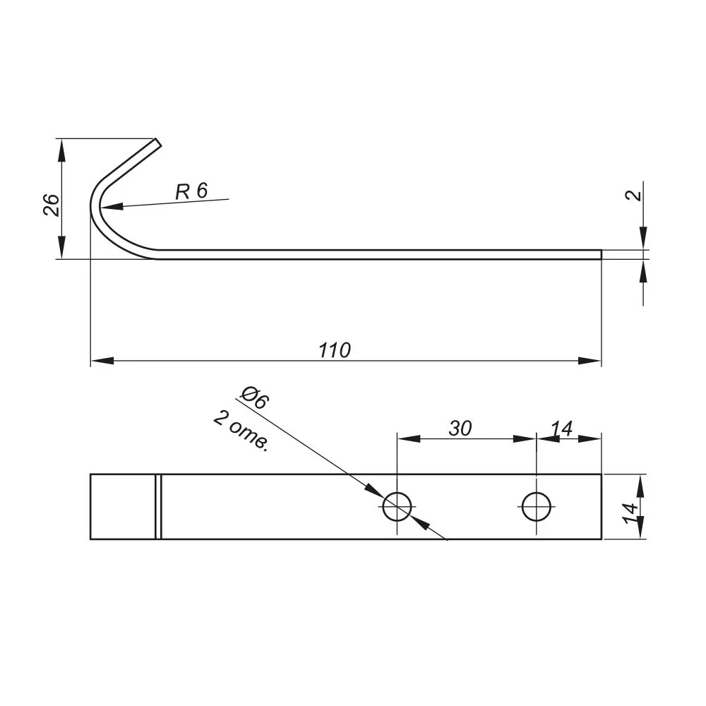 Rysunek techniczny – Zaczep meblowy