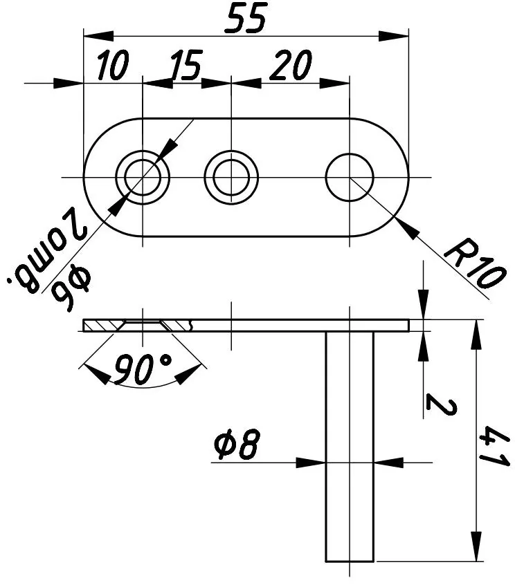 Rysunek techniczny – Zaczep meblowy
