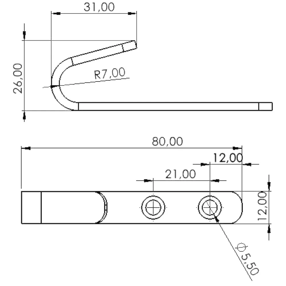 Rysunek techniczny – Zaczep meblowy