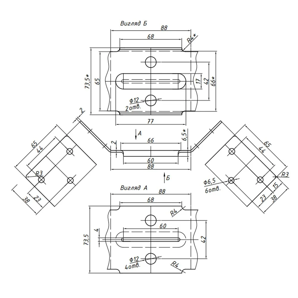 Technical drawing – Table connector fitting