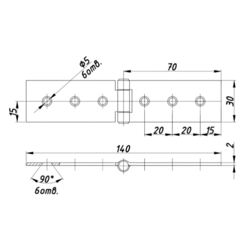 Technical drawing – Furniture hinge