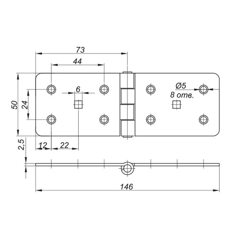 Rysunek techniczny – Zawias meblowy