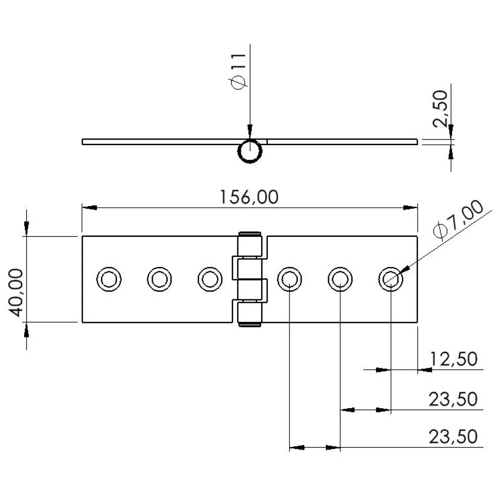 Rysunek techniczny – Zawias meblowy