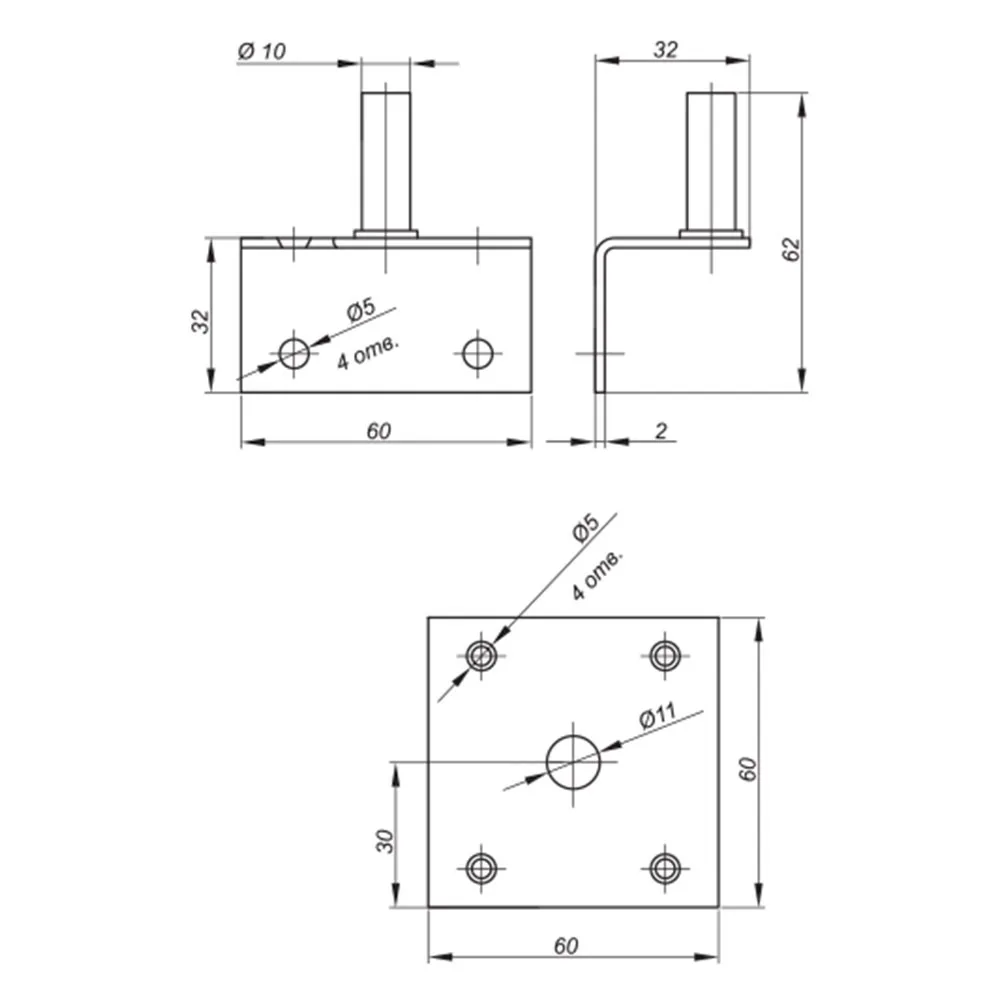 Technical drawing – Furniture pivot