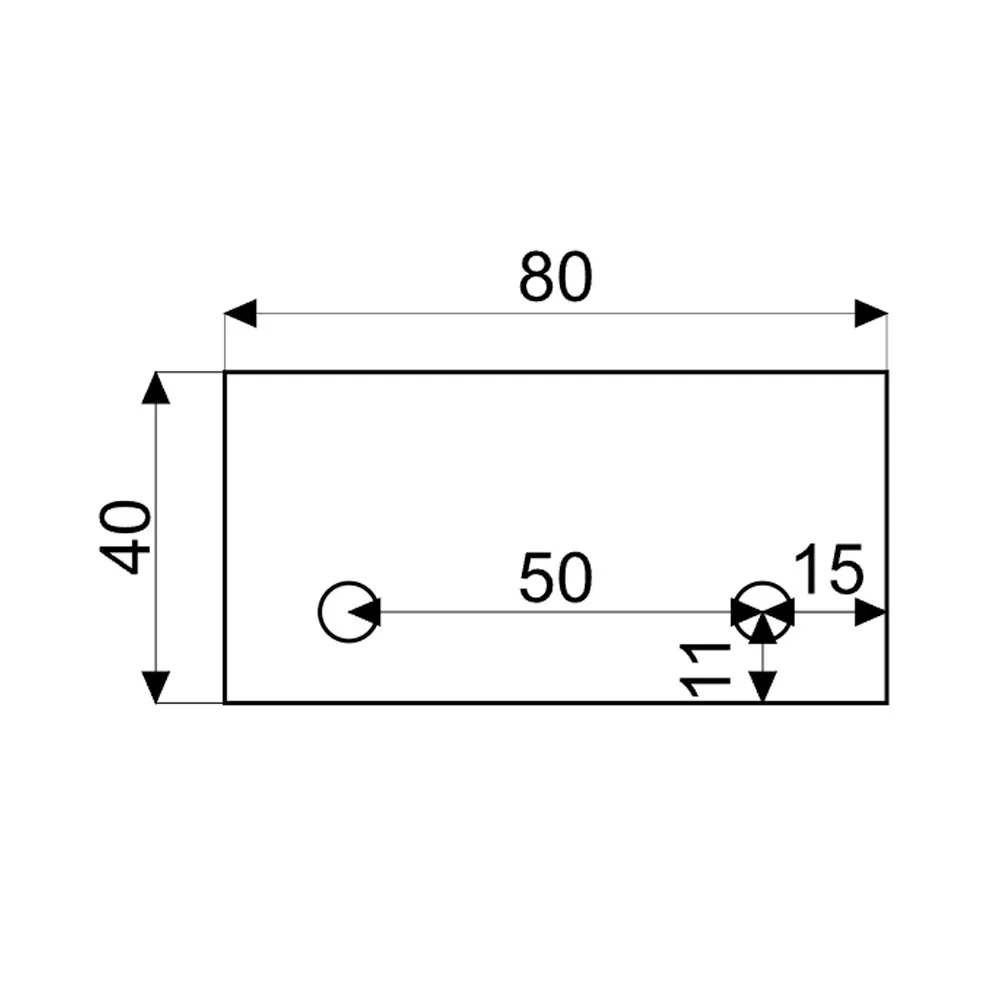 Mounting plate, 80 × 40 × 3.0