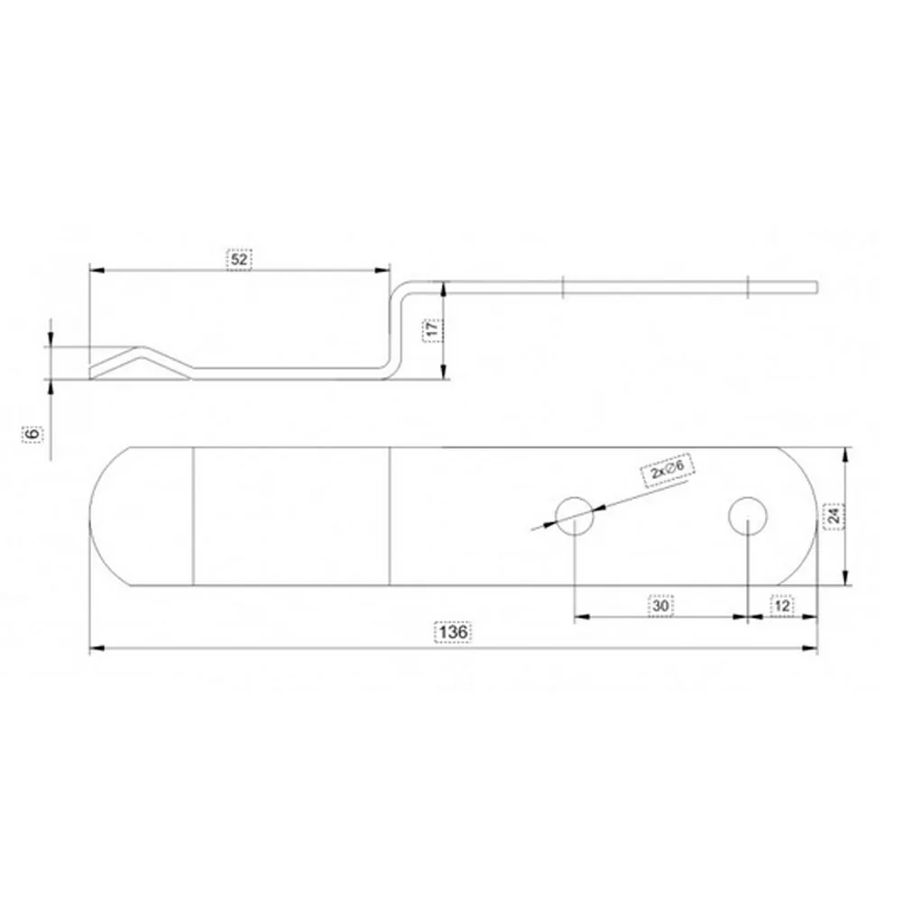 Rysunek techniczny – Okucie montażowe (najazd)