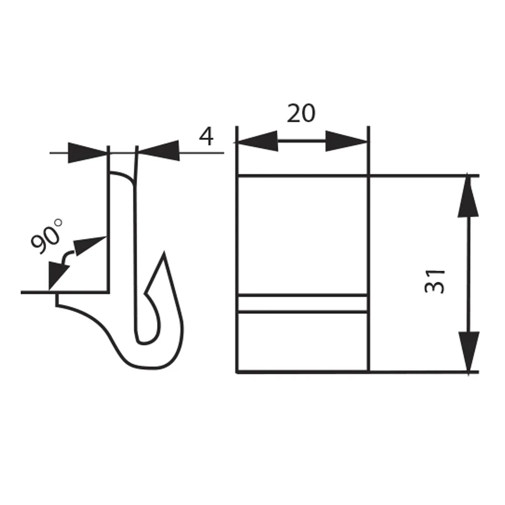 Technical drawing – Zigzag spring clip