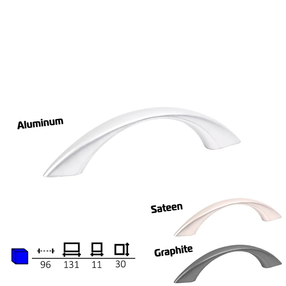 Plastic furniture handle, 96 mm centres
