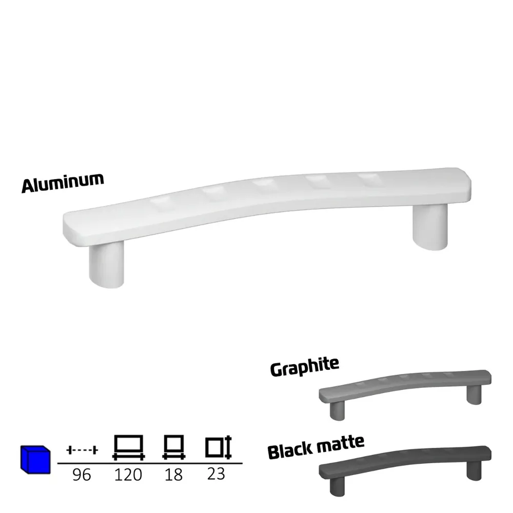 Plastic furniture handle, 96 mm centres