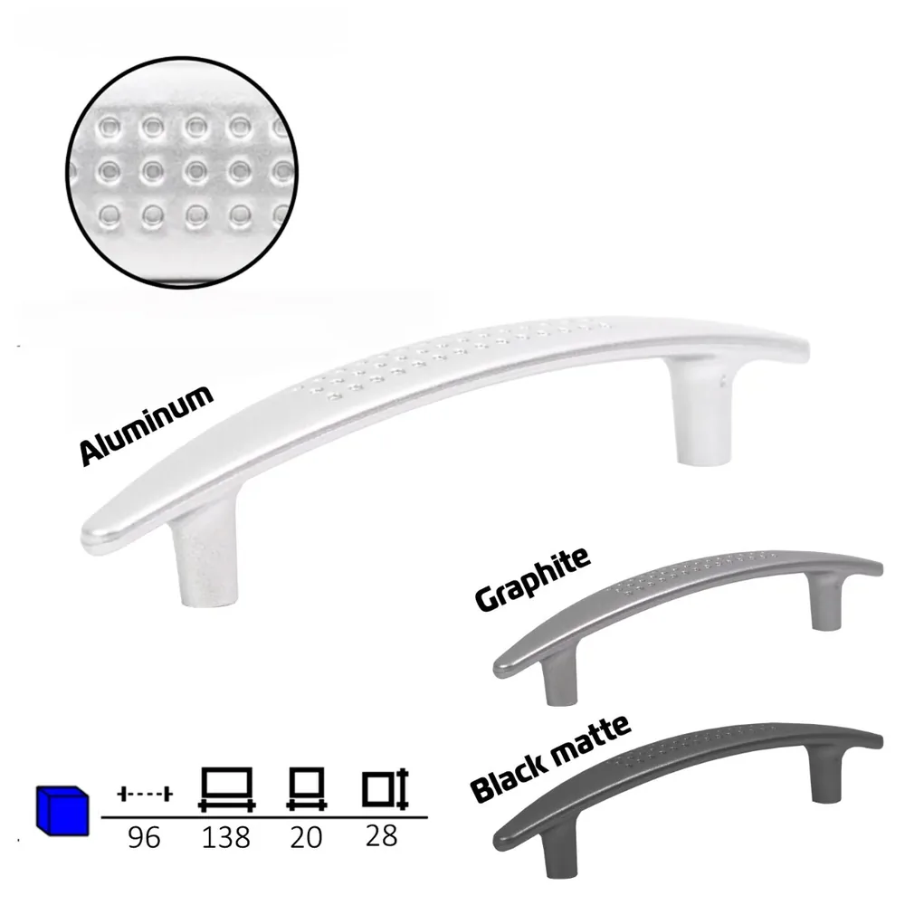 Plastic furniture handle, 96 mm centres