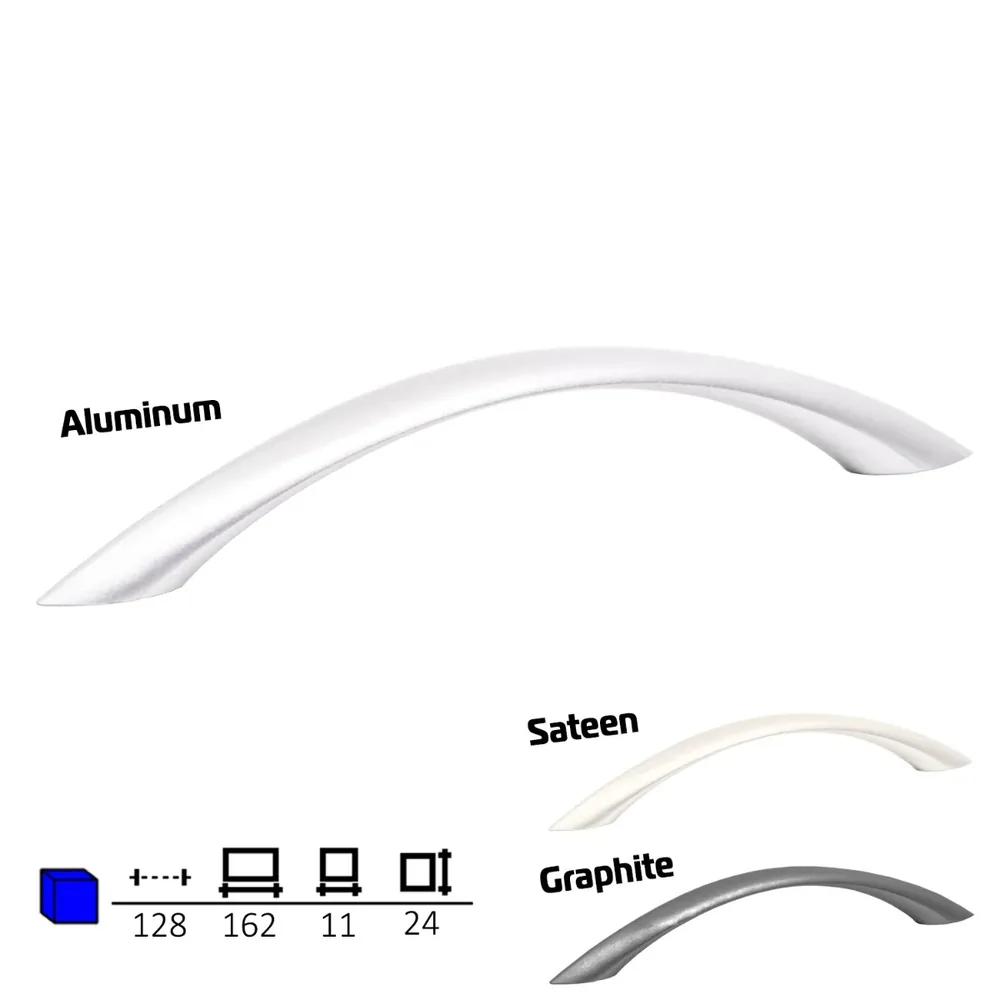 Plastic furniture handle, 128 mm centres