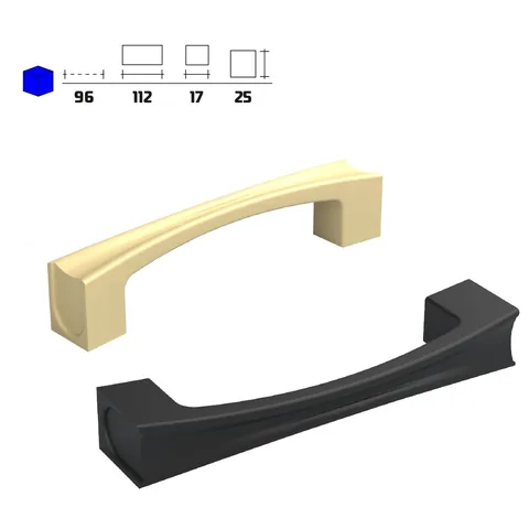 Plastic furniture handle, 96 mm centres