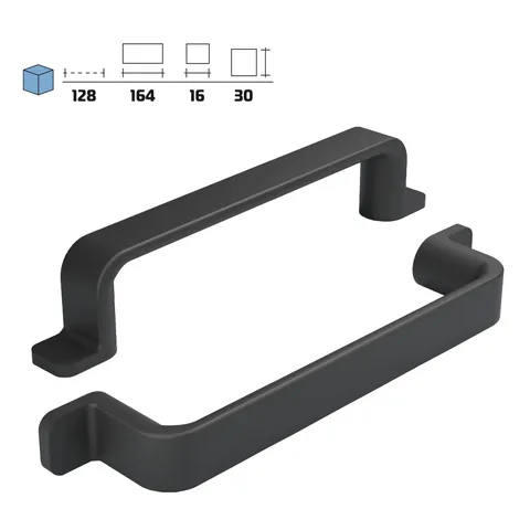 Metal furniture handle, 128 mm centres