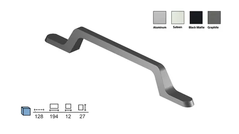 Metal furniture handle, 128 mm centres