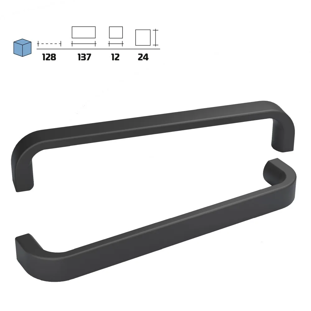 Plastic furniture handle, 128 mm centres