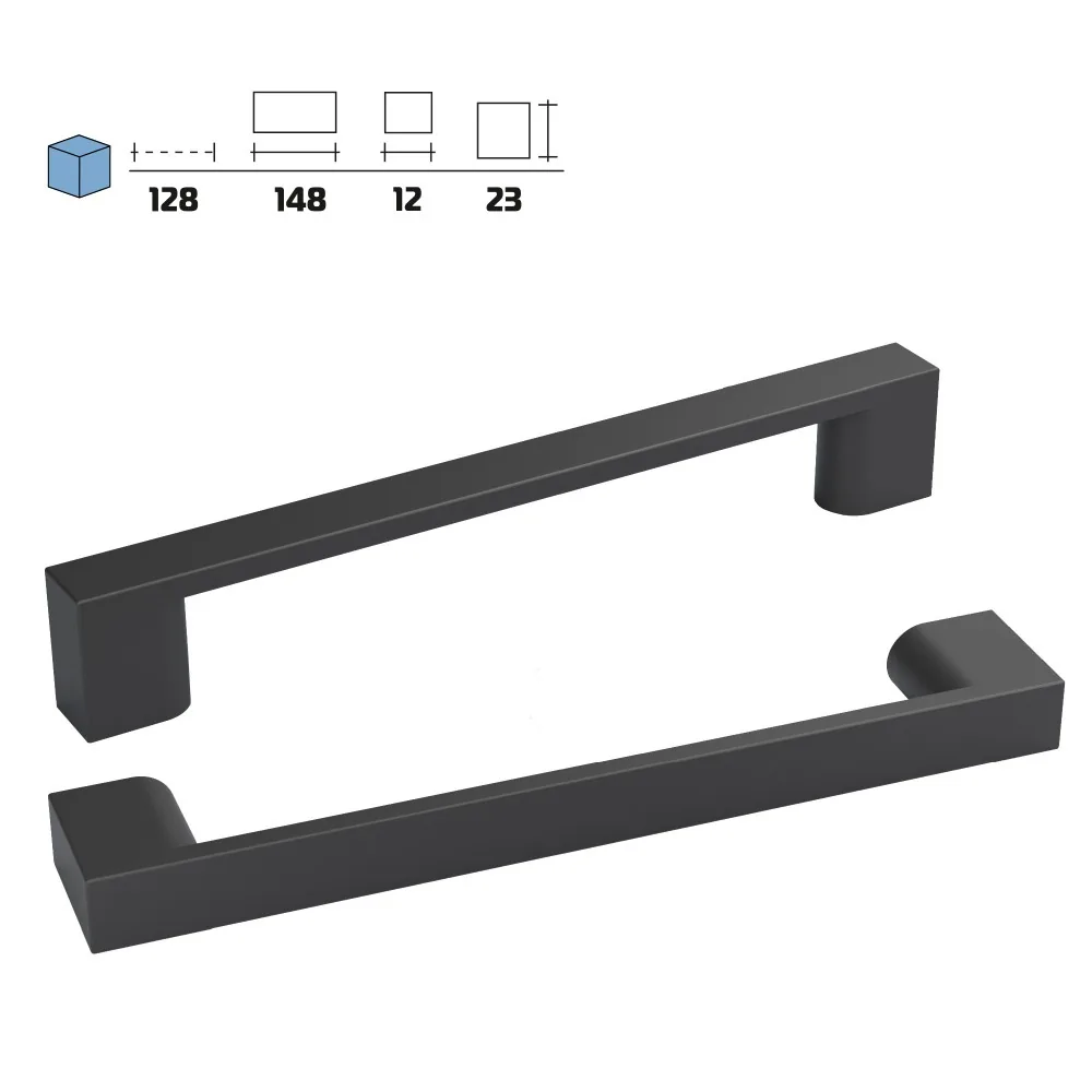 Plastic furniture handle, 128 mm centres
