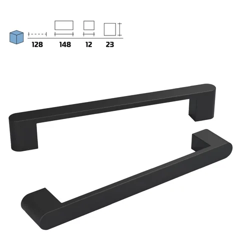Plastic furniture handle, 128 mm centres