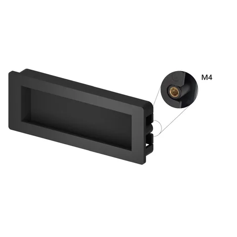 Plastic recessed handle, 96 mm centres