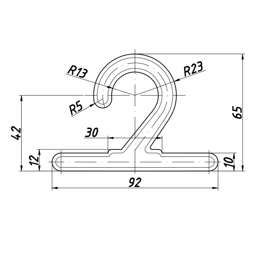 Technical drawing – Fabric sample hook