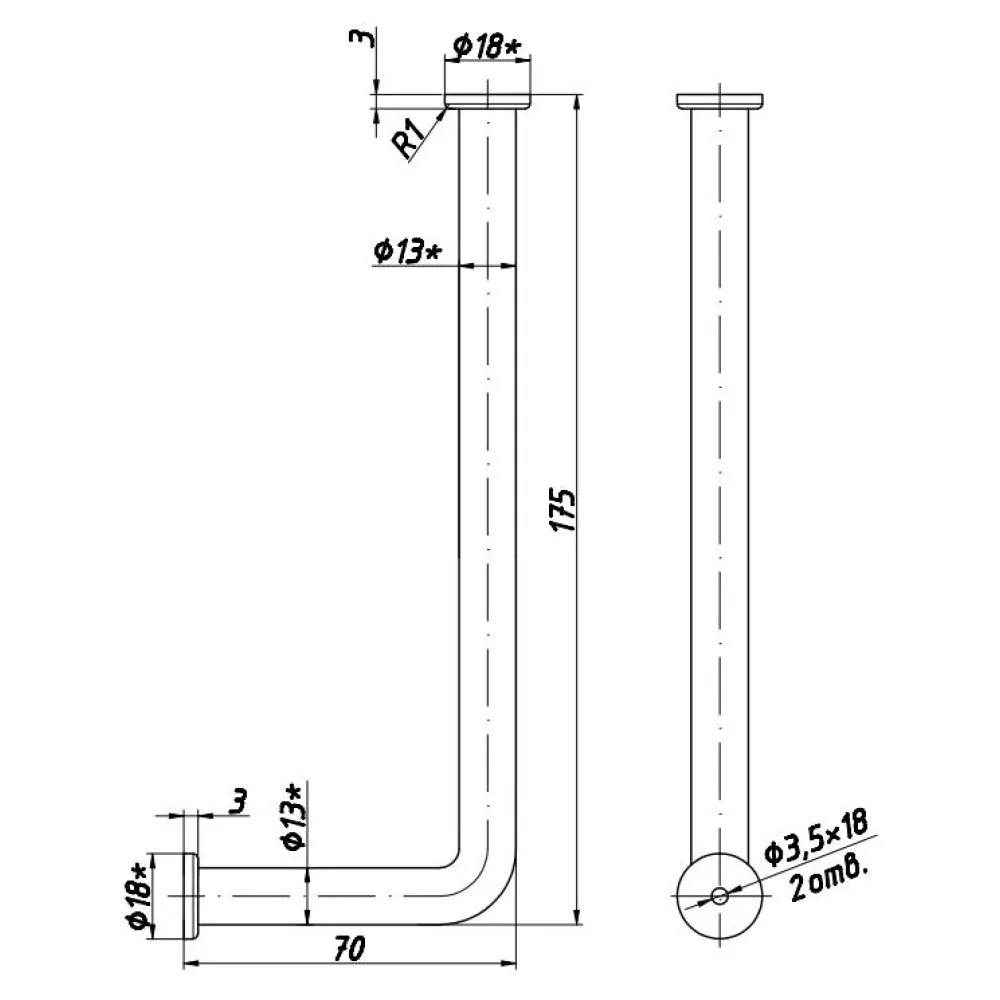 Technical drawing – Plastic furniture hook
