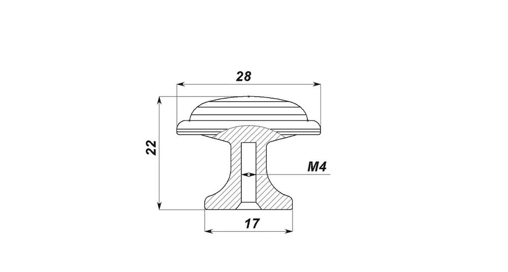 Technical drawing – Metal furniture knob