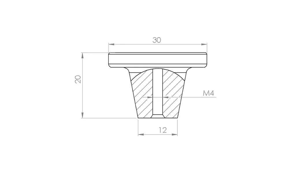 Rysunek techniczny – Gałka meblowa metalowa