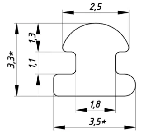 Technical drawing – Seal for aluminium front profile