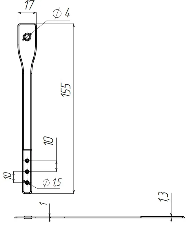 Technical drawing – Safety strap