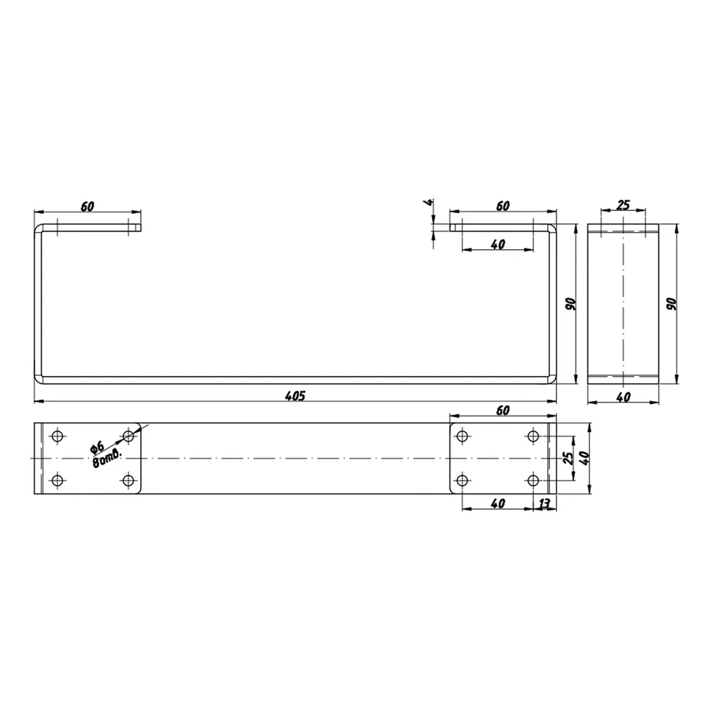 Rysunek techniczny – Noga meblowa metalowa