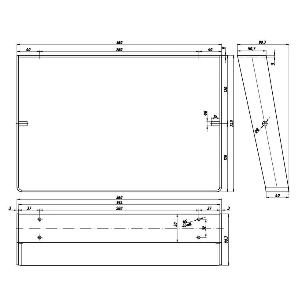Technical drawing – Metal furniture leg