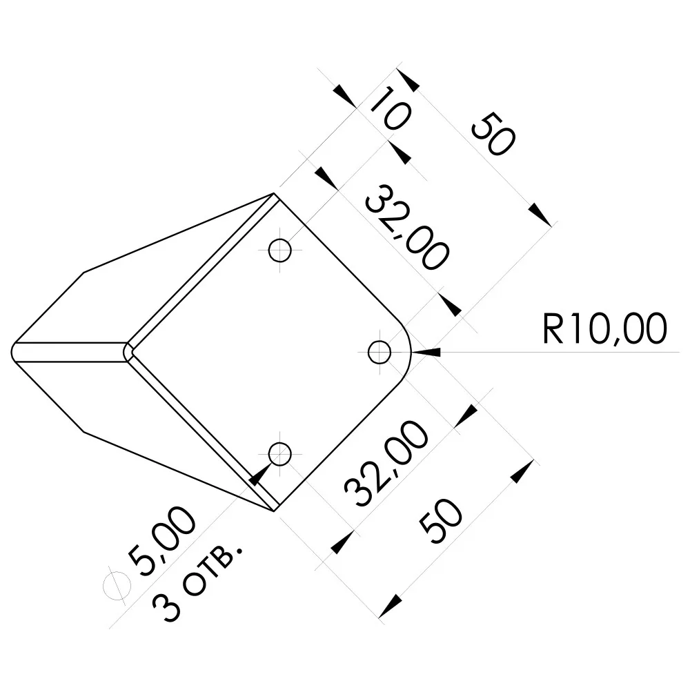 Rysunek techniczny – Noga meblowa metalowa