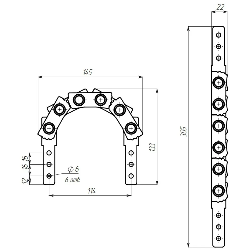 Rysunek techniczny – Mechanizm regulacji zagłówka sofy