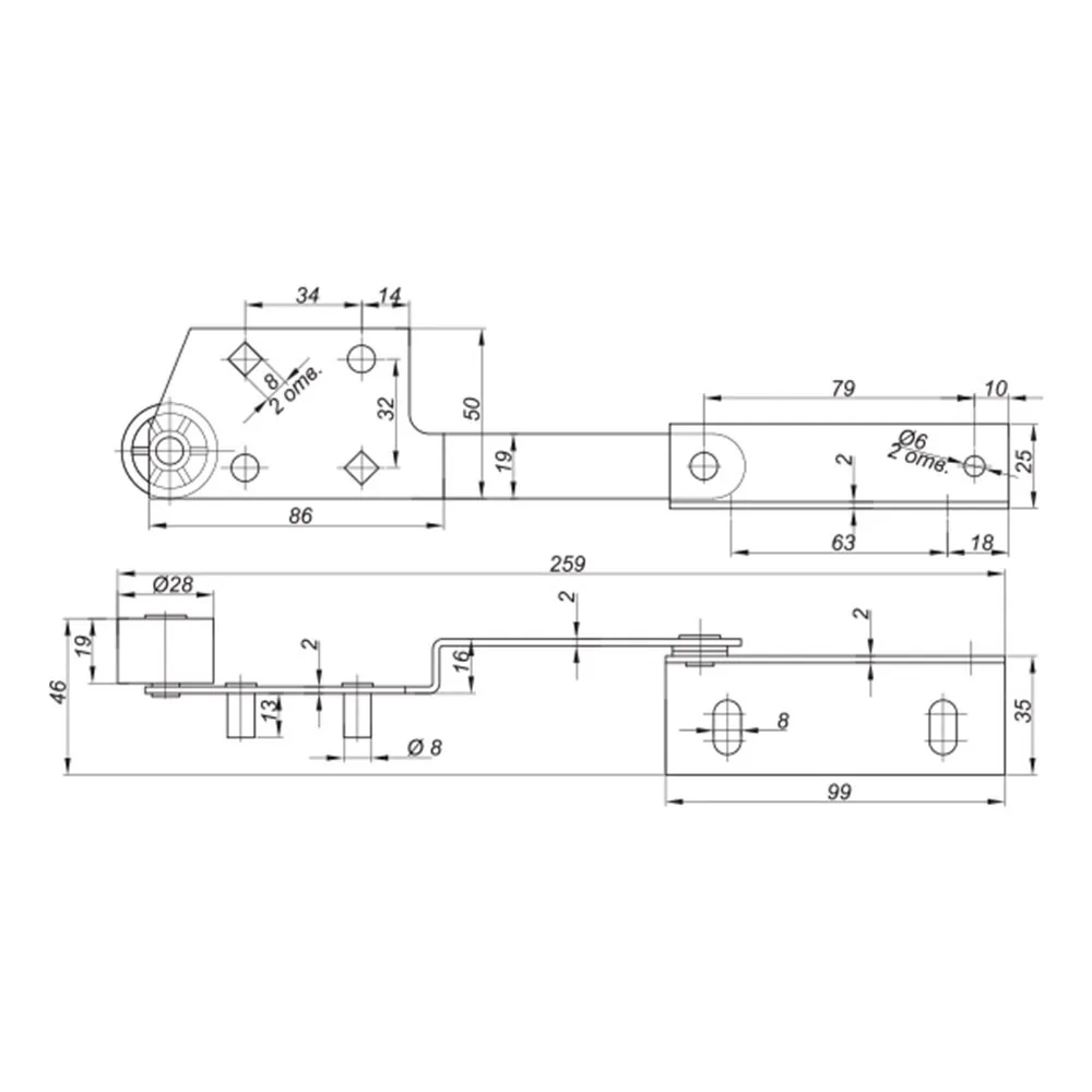 Rysunek techniczny – Mechanizm transformacji sofy