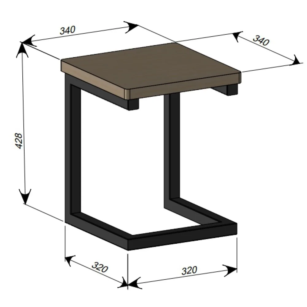 Technical drawing – Chair frame